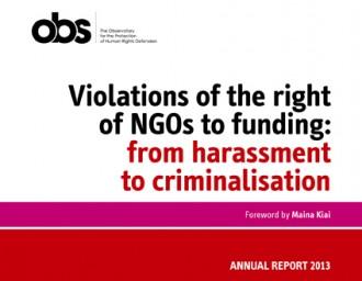 Publication of the OBS annual report 2013 for the protection of human rights defenders
